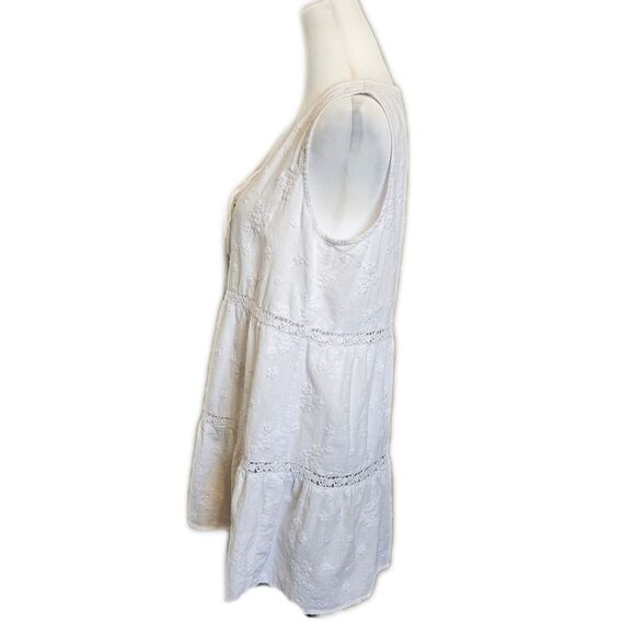 C&C California 100% cotton white eyelet mini dress swim cover up, M - Picture 2 of 8
